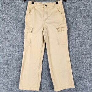 Lucky Brand Cargo Pants Kids Khaki High Waist Wide Leg Size 8 Tan Utility